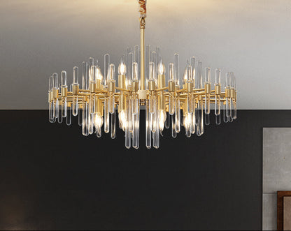 Candelabru Cristal CC850/620GD ,10xE14, 62X45cm, Inaltime Reglabila, Auriu Lucios, ,Design Elegant, Metal si Cristale Candelabre Cristal Default Title Alessandro Design