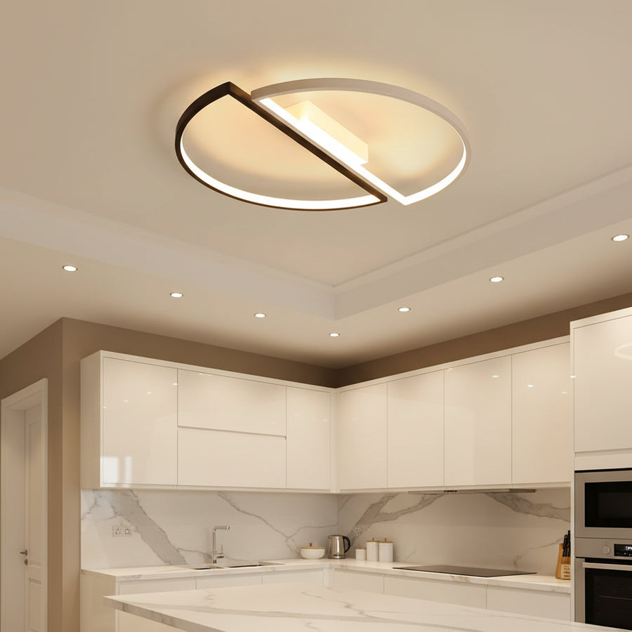 Lustra LED cu telecomanda VECTOR ARCUS 52W, 2 Elemente, lumina Rece/Calda/Neutra, Dimabila, Alb Negru Lustre LED cu Telecomanda Default Title Alessandro Design