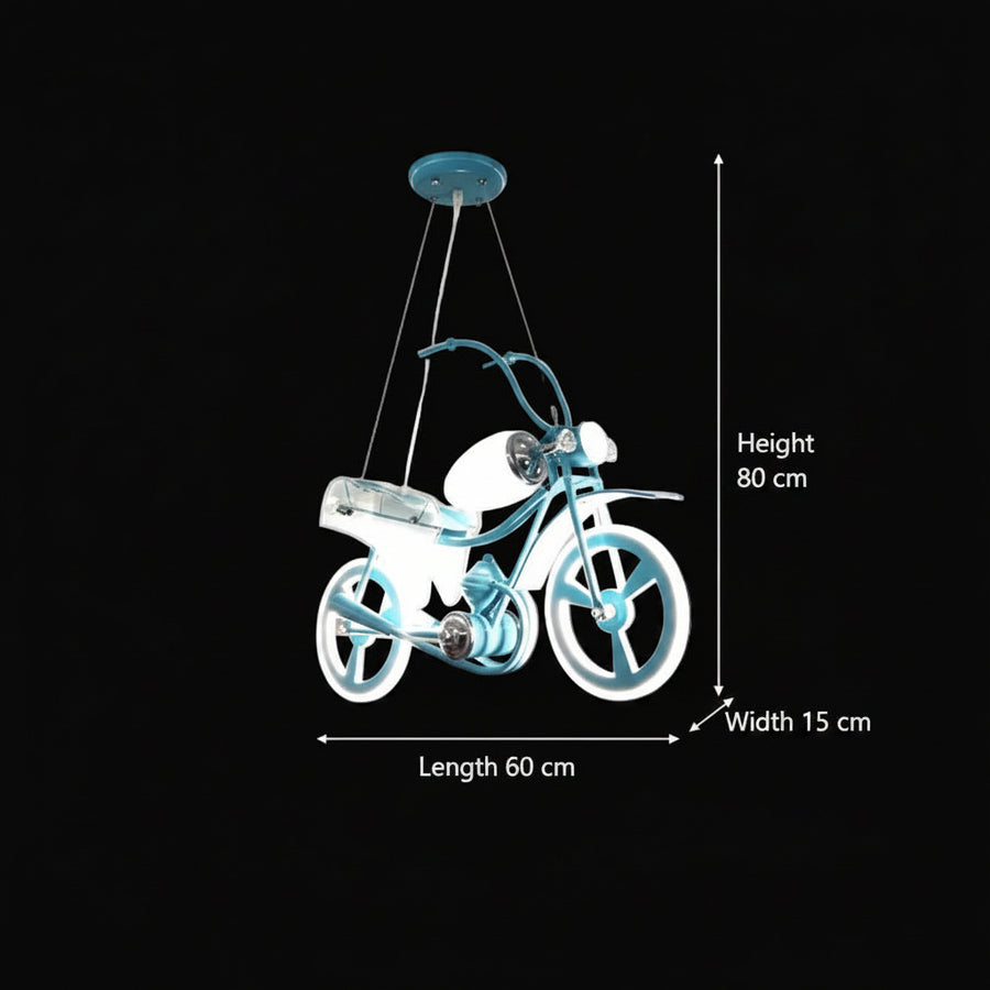 Lustra LED pentru copii MOTO, Tip motocicleta, 40W, Lumina Rece/Calda/Neutra, Albastru Alb Lustre Copii Default Title Alessandro Design