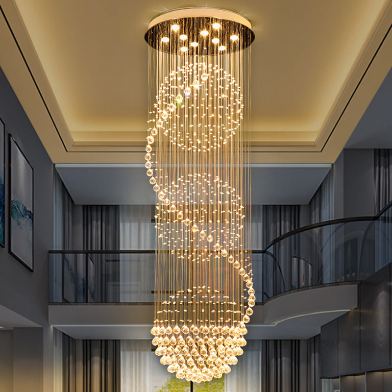Candelabru Cristal LED 70W IMPERIALE Auriu, Diametru 50cm, Inaltime 200cm, Model Scara Candelabre Cristal Default Title Alessandro Design