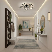 Lustra LED Ventilator ANEMO cu Telecomanda, 30W, D61cm, Lumina Rece/Neutra/Calda, Metal si Plastic, Negru