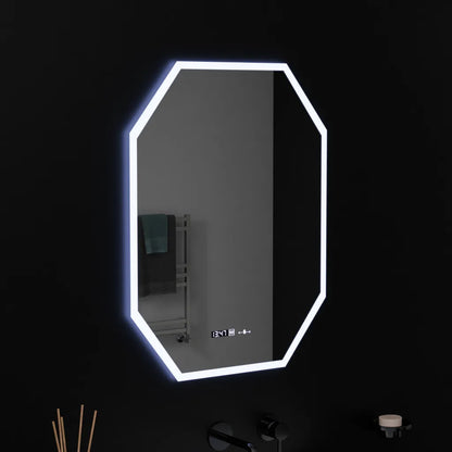 Oglinda LED Poligon, 60X80cm, Hexaluce Senzor MotionGlow Marcello, Sistem Dezaburire, Ceas & Termometru, Dimabila Oglinzi Marcello Default Title Alessandro Design