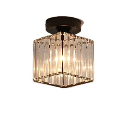 Luster Georgiana LC111BK, 1xE27, Priemer 12 cm, Výška 17 cm, IP20, Čierny, Krištáľ, Žehlička, Žiarovky nie sú súčasťou balenia