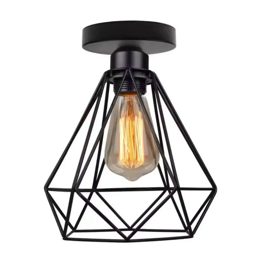 Lustra cu Abajur, GRACIE, Diamant, 1XE27, Negru Lustre Industrial Default Title Alessandro Design