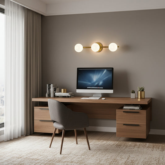 Lustra cristal ORI, 46cm, 3xG9, Globuri, Auriu