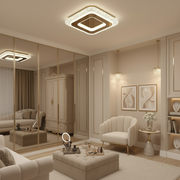Lustra LED AGOL Petito, 29W, Dimensiune 20x20cm, Lumina Calda/Neutra/Rece, Auriu, Metal si Acril
