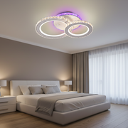 Lustra LED cu telecomanda si cristal NOVA ROTONDA RGB 42W, 2 Cercuri, lumina Rece/Calda/Neutra, Dimabila, Alb Lustre LED cu Telecomanda Default Title Alessandro Design