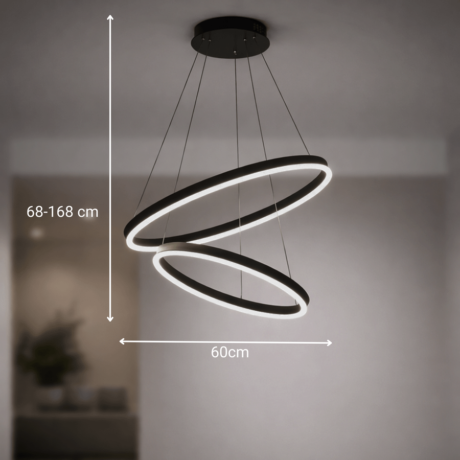Lustra LED suspendata cu telecomanda ELIZABETH, 85W, 3 Cercuri, lumina Rece/Calda/Neutra, Dimabila, Auriu Lucios, Inaltime Reglabila Lustre LED cu Telecomanda Default Title Alessandro Design