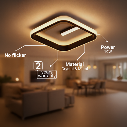 Lustra LED VICTORIA 19W, Patrata, lumina Rece/Calda/Neutra, Negru, Alb Lustra LED Default Title Alessandro Design