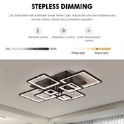 Lustra LED cu telecomanda ELLA 186W, 8 Patrate, lumina Rece/Calda/Neutra, Dimabila, Negru Lustre LED cu Telecomanda Default Title Alessandro Design