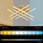 Lustra LED cu Telecomanda LINEX, 108W, Lumina 3000K/4000K/6000K, Dimabila, Auriu Lustre LED cu Telecomanda Default Title Alessandro Design