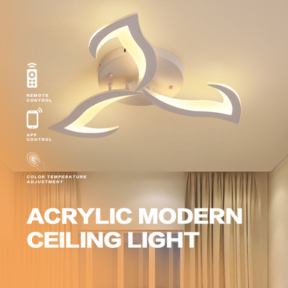 Lustra LED cu telecomanda LOTUS 32W, 3 Petale, lumina Rece/Calda/Neutra, Dimabila, Alb Lustre LED cu Telecomanda Default Title Alessandro Design