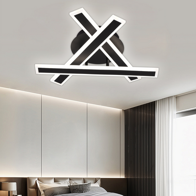 LED luster s diaľkovým ovládaním LT755/3BK, 62,2 W, 40*5,5*10, IP20, Studené/Teplé/Neutrálne svetlo, Stmievateľné, Čierny, Žehlička, Plexisklo