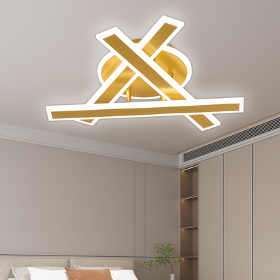 LED luster s diaľkovým ovládaním LT755/3GD, 62,2 W, 40*5,5*10, IP20, Studené/Teplé/Neutrálne svetlo, Stmievateľné, Zlato, Žehlička, Plexisklo