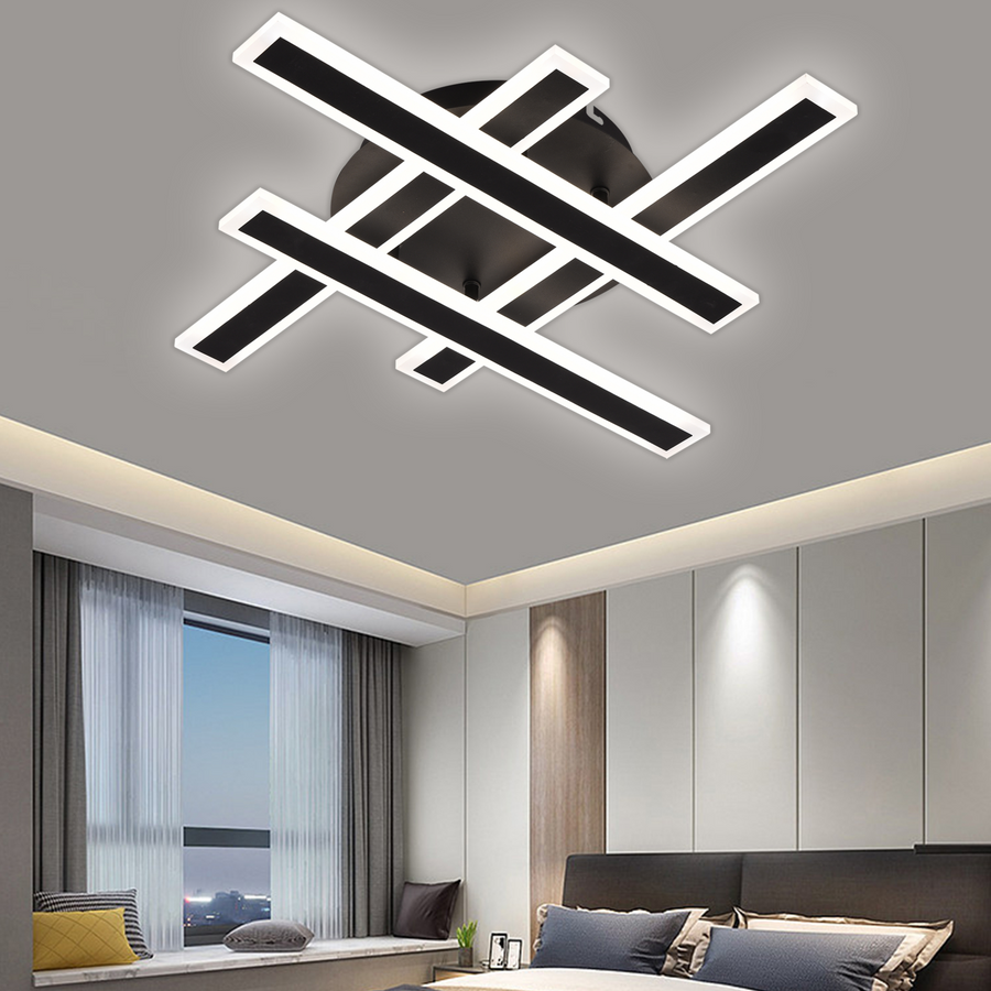 Lustra LED cu Telecomanda ZYRON Magno, 80W, 4 elemente, Lumina Rece/Calda/Neutra, Dimabila, Negru, Metal, Plexiglas Lustre LED cu Telecomanda Default Title Alessandro Design