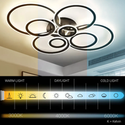 Lustra LED cu telecomanda BETTY 127W, 8 Cercuri, lumina Rece/Calda/Neutra, Dimabila, Negru Lustre LED cu Telecomanda Default Title Alessandro Design