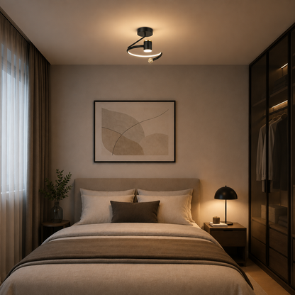 LED luster, 34W, Priemer 24cm, Studené/Teplé/Neutrálne svetlo, Čierny
