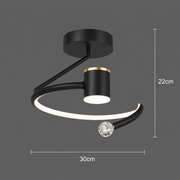 LED luster, 34W, Priemer 24cm, Studené/Teplé/Neutrálne svetlo, Čierny