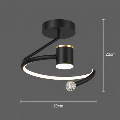 LED luster, 34W, Priemer 24cm, Studené/Teplé/Neutrálne svetlo, Čierny