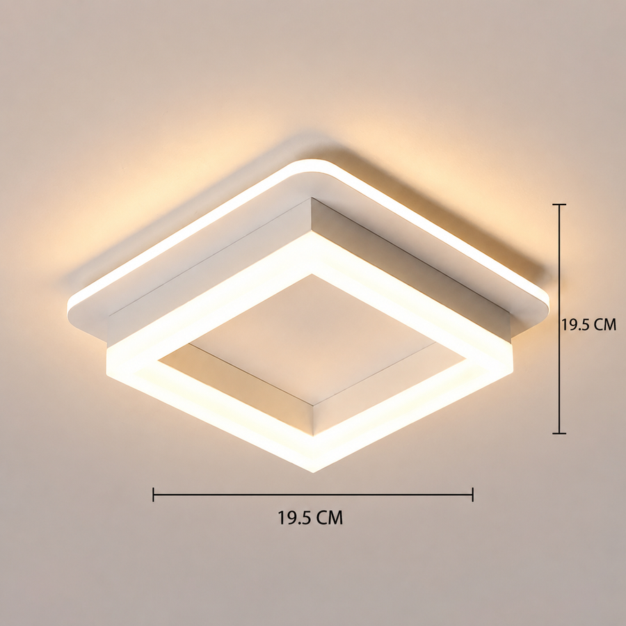 MODERNÝ LED luster 26W, rozmer 19,5x19,5, štvorcový, studené/teplé/neutrálne svetlo, biely