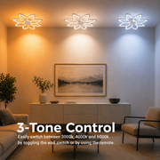 Lustra LED cu telecomanda BLUM, 108W, lumina Rece/Calda/Neutra, Dimabila, Alb, Metal si Acril