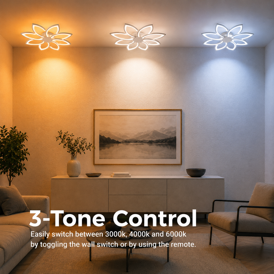 Lustra LED cu telecomanda BLUM, 108W, lumina Rece/Calda/Neutra, Dimabila, Alb, Metal si Acril