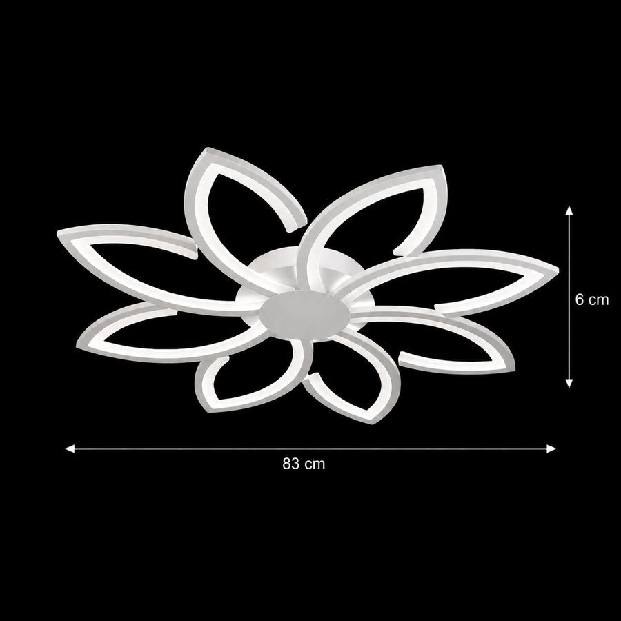 Lustra LED cu telecomanda BLUM, 108W, lumina Rece/Calda/Neutra, Dimabila, Alb, Metal si Acril