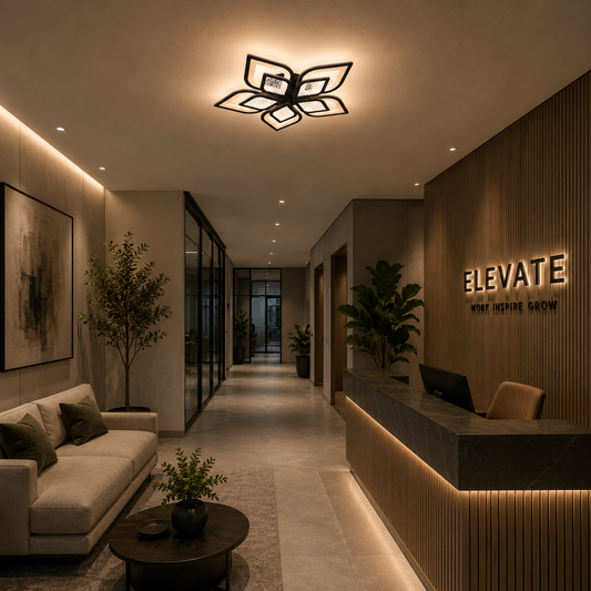 LED luster s diaľkovým ovládaním DALIA 96W, 5 okvetných lístkov, studené/teplé/neutrálne svetlo, stmievateľné, čierna