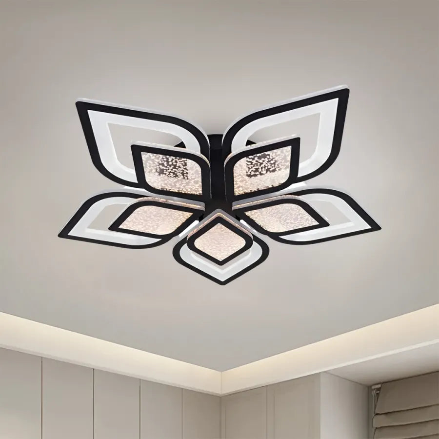 LED luster s diaľkovým ovládaním DALIA 96W, 5 okvetných lístkov, studené/teplé/neutrálne svetlo, stmievateľné, čierne LED luster s diaľkovým ovládaním Predvolený názov Alessandro Design