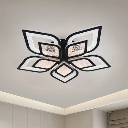 LED luster s diaľkovým ovládaním DALIA 96W, 5 okvetných lístkov, studené/teplé/neutrálne svetlo, stmievateľné, čierne LED luster s diaľkovým ovládaním Predvolený názov Alessandro Design