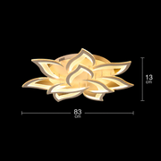 LED luster s diaľkovým ovládaním LOTUS 91W, 9 okvetných lístkov, studené/teplé/neutrálne svetlo, stmievateľné, biela