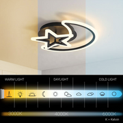 Lustra LED cu telecomanda LUNA SI STEA 59W, 2 Elemente, lumina Rece/Calda/Neutra, Dimabila, Negru Lustre LED cu Telecomanda Default Title Alessandro Design