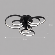 Lustra LED cu telecomanda ORMS Magno, 3000K/4000K/6000K, 146W, Metal și Plastic, Negru