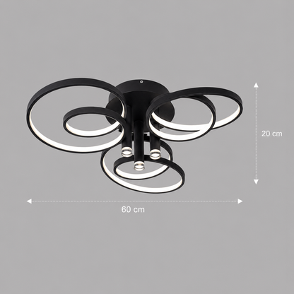 Lustra LED cu telecomanda ORMS Magno, 3000K/4000K/6000K, 146W, Metal și Plastic, Negru