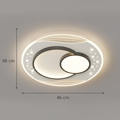 LED luster s diaľkovým ovládaním SERPENTA 51W, okrúhly, studené/teplé/neutrálne svetlo, stmievateľné, čierny