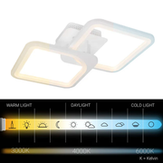 Lustra LED cu telecomanda ZOE 41W, 2 Patrate, lumina Rece/Calda/Neutra, Dimabila, Alb Lustre LED cu Telecomanda Default Title Alessandro Design
