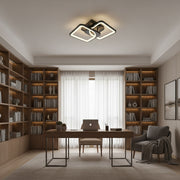 Lustra LED cu telecomanda ZOE 27W, 2 Patrate, lumina Rece/Calda/Neutra, Dimabila, Negru Lustre LED cu Telecomanda Default Title Alessandro Design