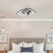 Lustra LED cu telecomanda ZOE 27W, 2 Patrate, lumina Rece/Calda/Neutra, Dimabila, Negru Lustre LED cu Telecomanda Default Title Alessandro Design