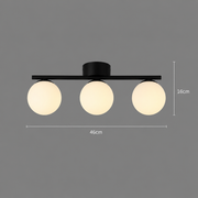 Lustra cristal ORI, 46cm, 3xG9, Globuri, Negru