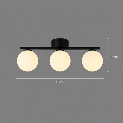 Lustra cristal ORI, 46cm, 3xG9, Globuri, Negru