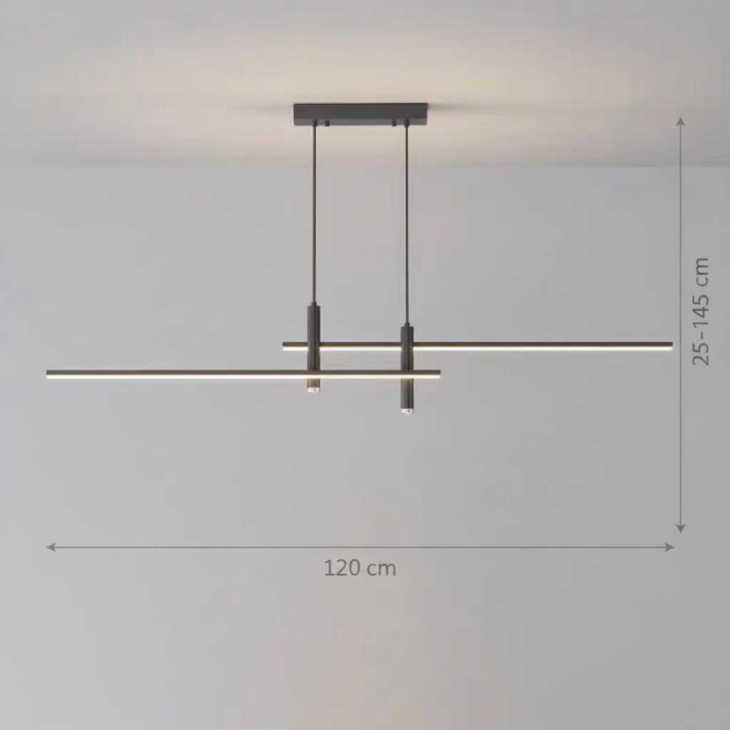 Lustra LED suspendata RINA 50W, Liniara, lumina Rece/Calda/Neutra, Negru, Inaltime Reglabila Lustre Moderne Default Title Alessandro Design
