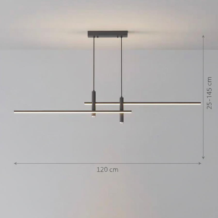Lustra LED suspendata RINA 50W, Liniara, lumina Rece/Calda/Neutra, Negru, Inaltime Reglabila Lustre Moderne Default Title Alessandro Design