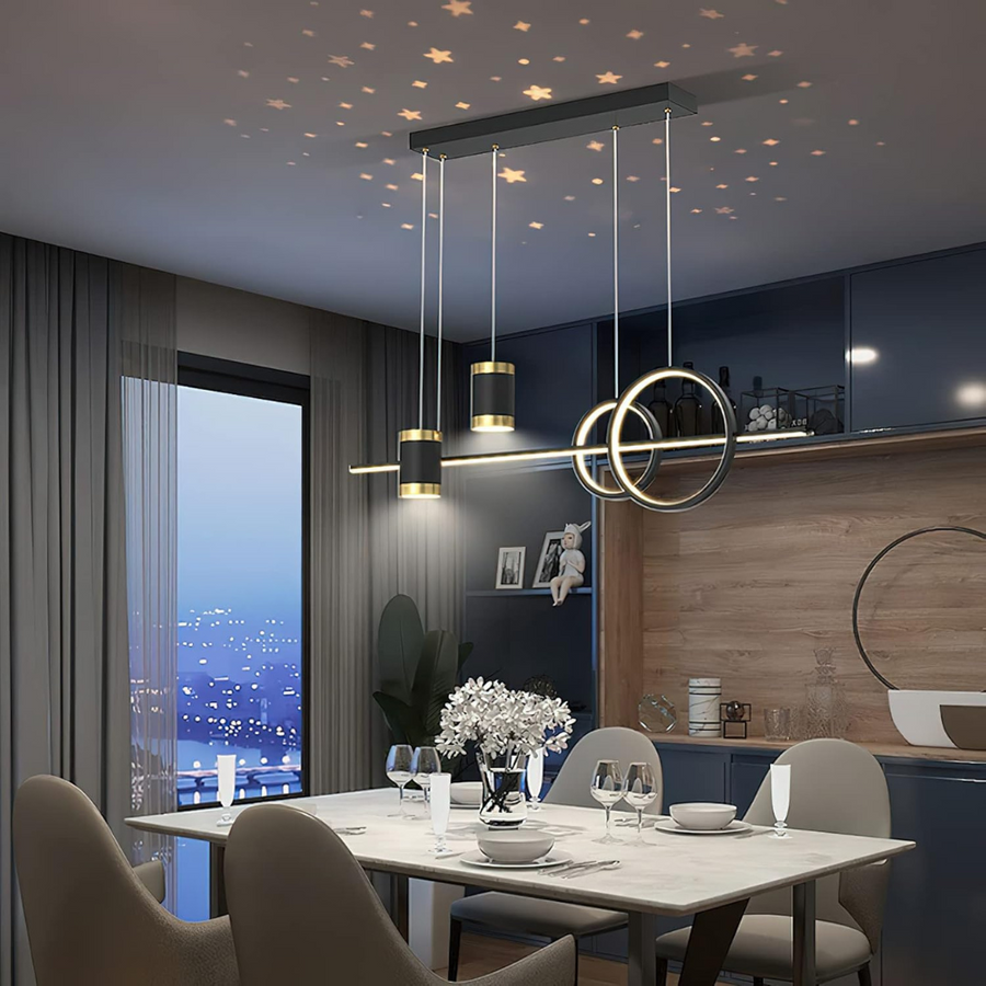Lustra LED suspendata cu telecomanda PAULINA 60W, lumina Rece/Calda/Neutra, Dimabila, Negru, Inaltime Reglabila Lustre LED cu Telecomanda Default Title Alessandro Design