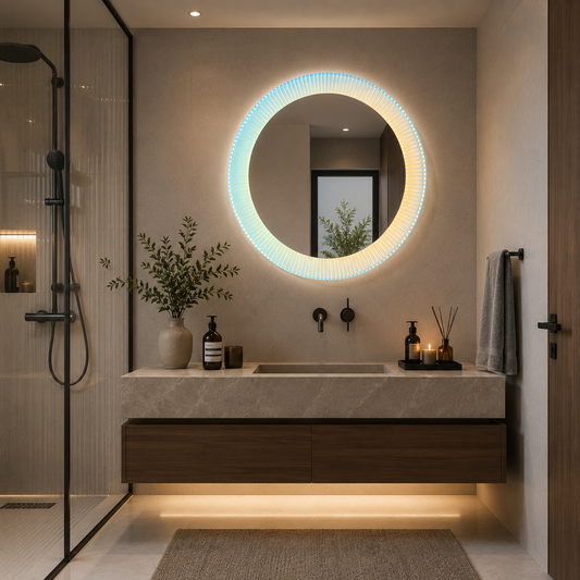 Giga LED zrkadlo, 80x60cm, Silver, Touch, 6000K light