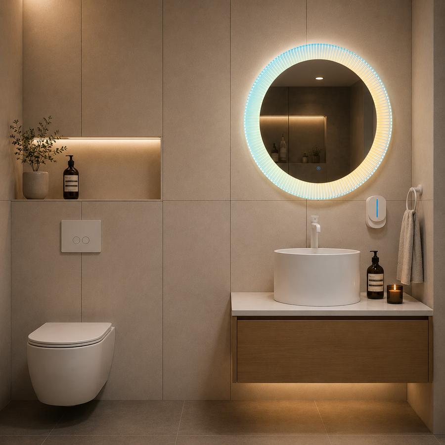 Giga LED zrkadlo, 80x60cm, Silver, Touch, 6000K light