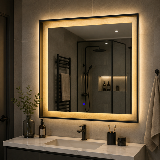 Giga LED zrkadlo, 80x60cm, Silver, Touch, 6000K light