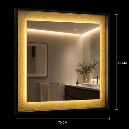 Giga LED zrkadlo, 80x60cm, Silver, Touch, 6000K light