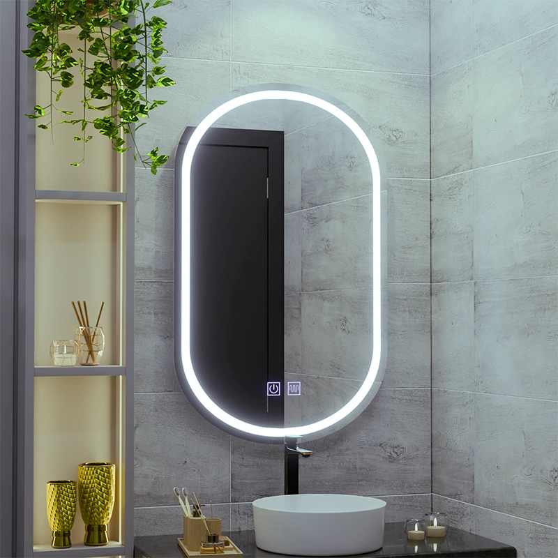 LED oválne zrkadlo 50X80cm, Velara Touch, Demister System, Stmievateľné, Studené svetlo 6000K
