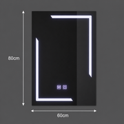 Obdĺžnikové LED zrkadlo, 60x80cm, ECLISSA Touch, Demister System, Stmievateľné