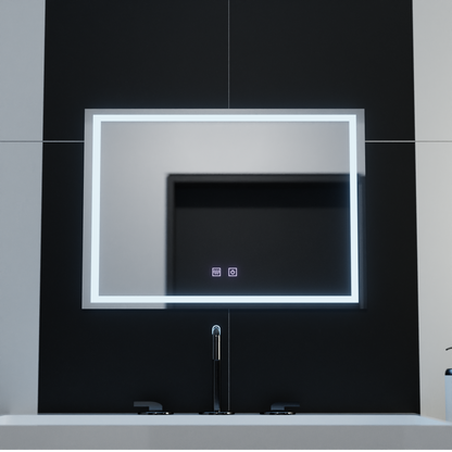 Oglinda LED Rectangulara, 70x50cm, RADIANTE Touch , Sistem Dezaburire, Dimabila Oglinda Baie cu LED si Dezaburire Default Title Alessandro Design